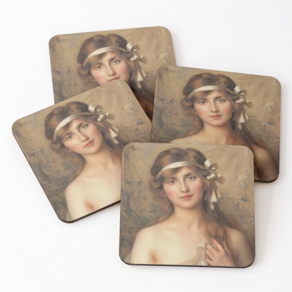 Item preview, The White Ribbon | Albert Lynch | 1890 Pre-Raphaelite Art designed and sold by CJET.