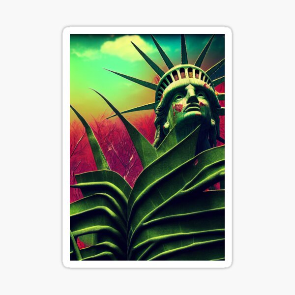 Vista previa del artículo con la obra « Estatua de la Libertad en un arreglo verde.», diseñado y vendido por Maniock.