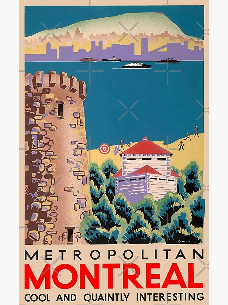 "Montreal Canada Vintage Travel Poster Old Canadian Tourism Art Deco