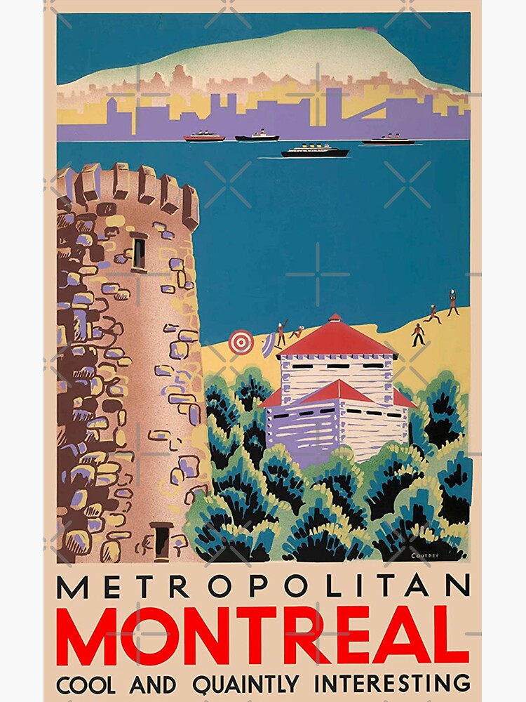 "Montreal Canada Vintage Travel Poster Old Canadian Tourism Art Deco
