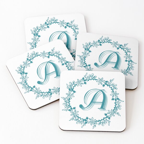 Item preview, Monograma A de corona floral azul designed and sold by Coffee Lifestyle.