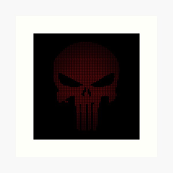 Marvel The Punisher Skull and Red Streaked Logo Art Print by Rayank Hamdo -  Fine Art America