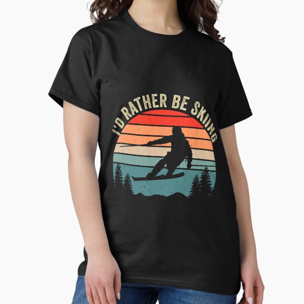 Item preview, I'd Rather Be Skiing Retro Vintage Ski Funny Skier designed and sold by HANYART.