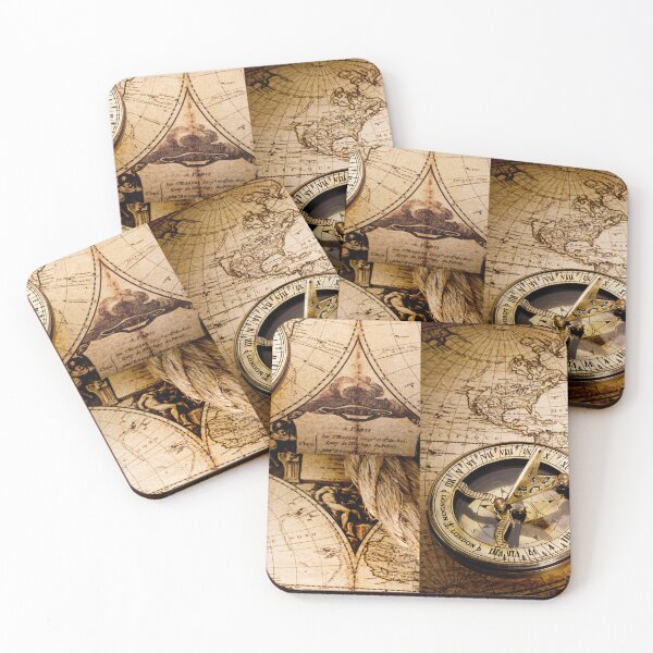 Item preview, Vintage old world map and compass designed and sold by AKAYOLO.