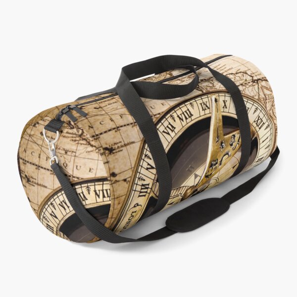 Vintage Travel Bag World Map Geometry Print CarryOn Shoulder