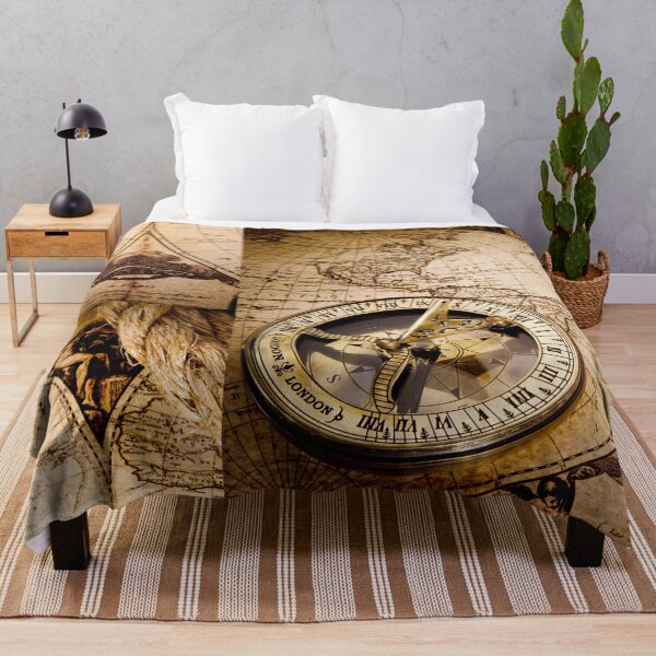Item preview, Vintage old world map and compass designed and sold by AKAYOLO.