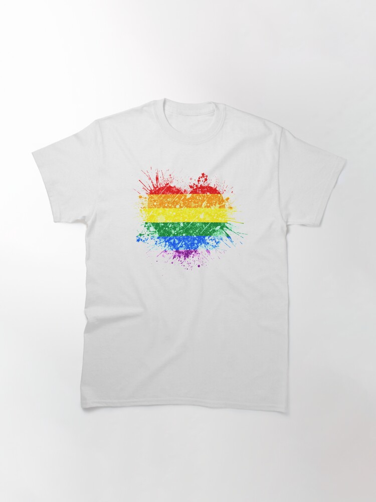 Alternate view of Rainbow Heart Pride Classic T-Shirt