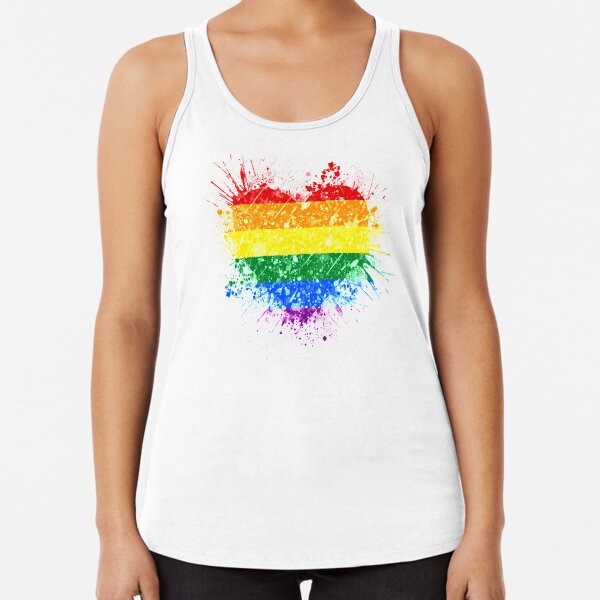 Rainbow Heart Pride Racerback Tank Top