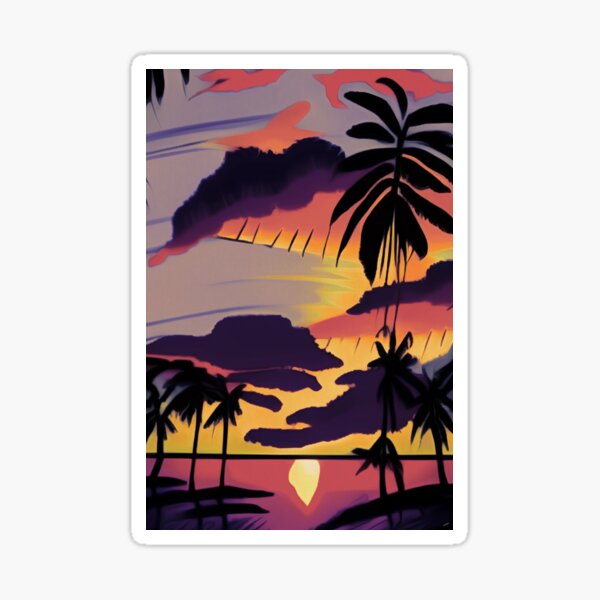 Sunset in the Tropics Sticker