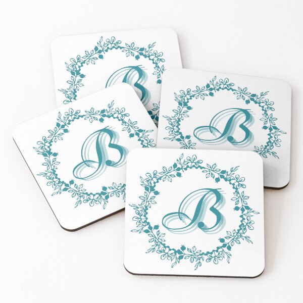 Item preview, Monograma B de corona floral azul designed and sold by Coffee Lifestyle.
