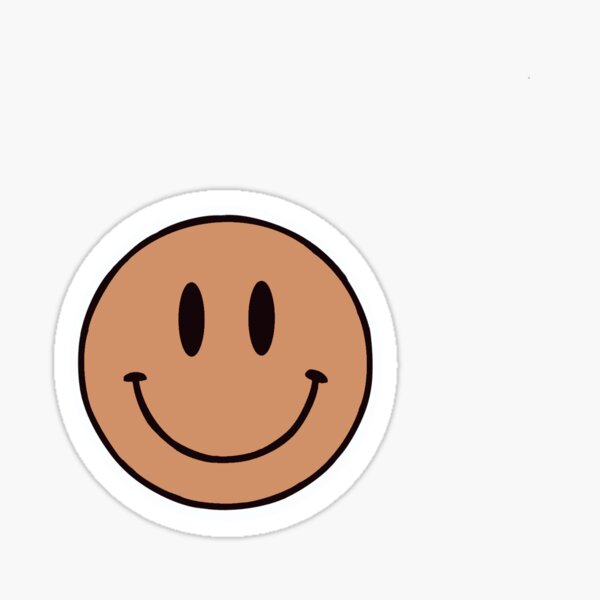 Tan Smiley Face Sticker For Sale By Sofiv Redbubble