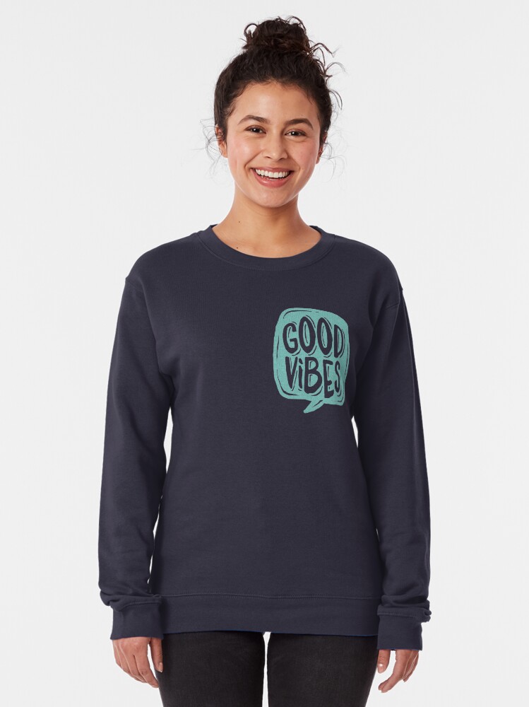 Alternate view of Good Vibes - Turquoise and purple Pullover Sweatshirt