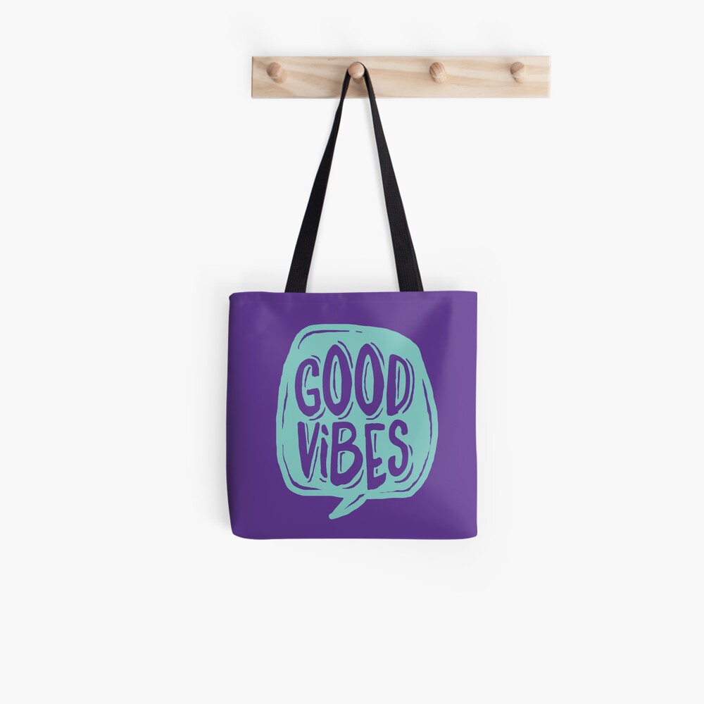 Good Vibes - Turquoise and purple Tote Bag