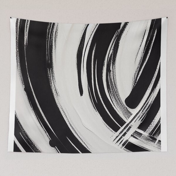Aperçu de l'œuvre Black and White Brush Strokes  créée et vendue par DeepSymbolism.