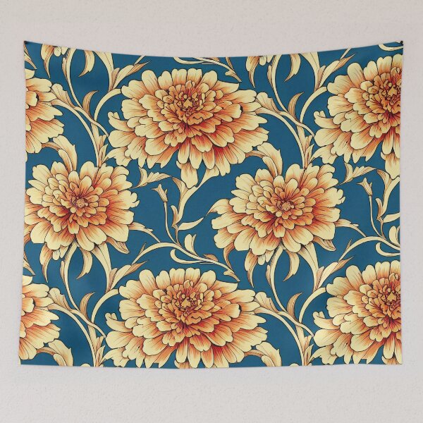 Item preview, Marigold Flowers Pattern Print designed and sold by ThePurpleMelon.