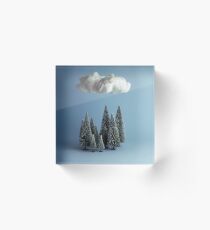 Eine Wolke über dem Wald Acrylblock