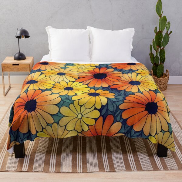 Item preview, Marigold Flowers Pattern Print designed and sold by ThePurpleMelon.