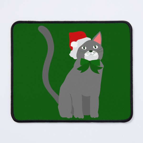 Item preview, christmas santa claus hat gray cat designed and sold by Gossip Rag.