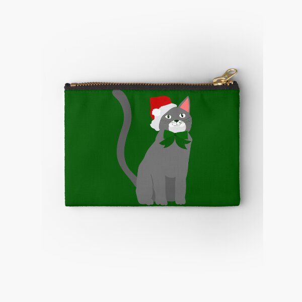 Item preview, christmas santa claus hat gray cat designed and sold by Gossip Rag.