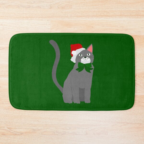 Item preview, christmas santa claus hat gray cat designed and sold by Gossip Rag.