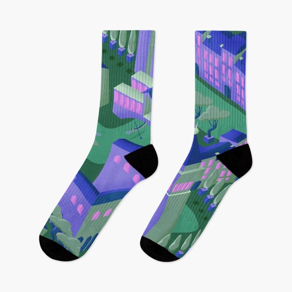 Item preview, Isometric Future Venice in haunted green designed and sold by BeccaDoodles.