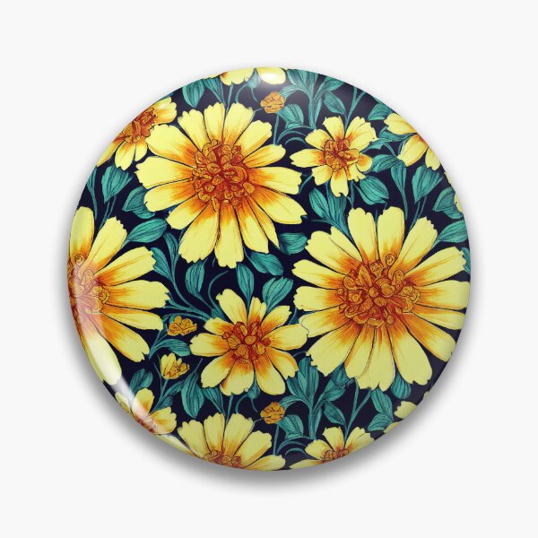 Item preview, Marigold Flowers Pattern Print designed and sold by ThePurpleMelon.