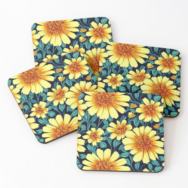 Item preview, Marigold Flowers Pattern Print designed and sold by ThePurpleMelon.