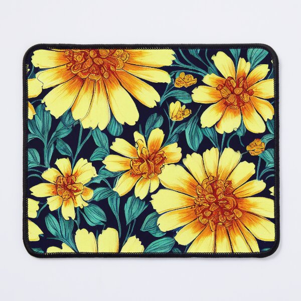 Item preview, Marigold Flowers Pattern Print designed and sold by ThePurpleMelon.