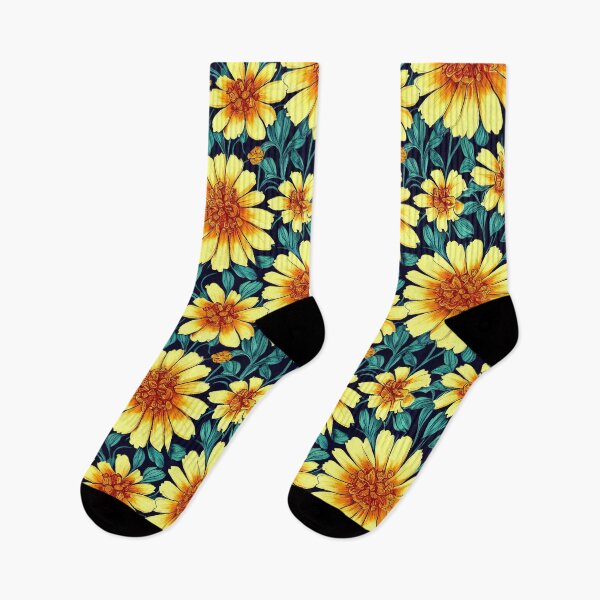 Item preview, Marigold Flowers Pattern Print designed and sold by ThePurpleMelon.
