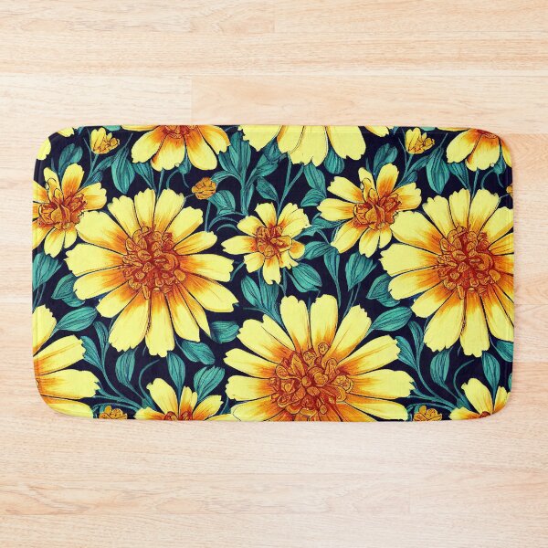 Item preview, Marigold Flowers Pattern Print designed and sold by ThePurpleMelon.
