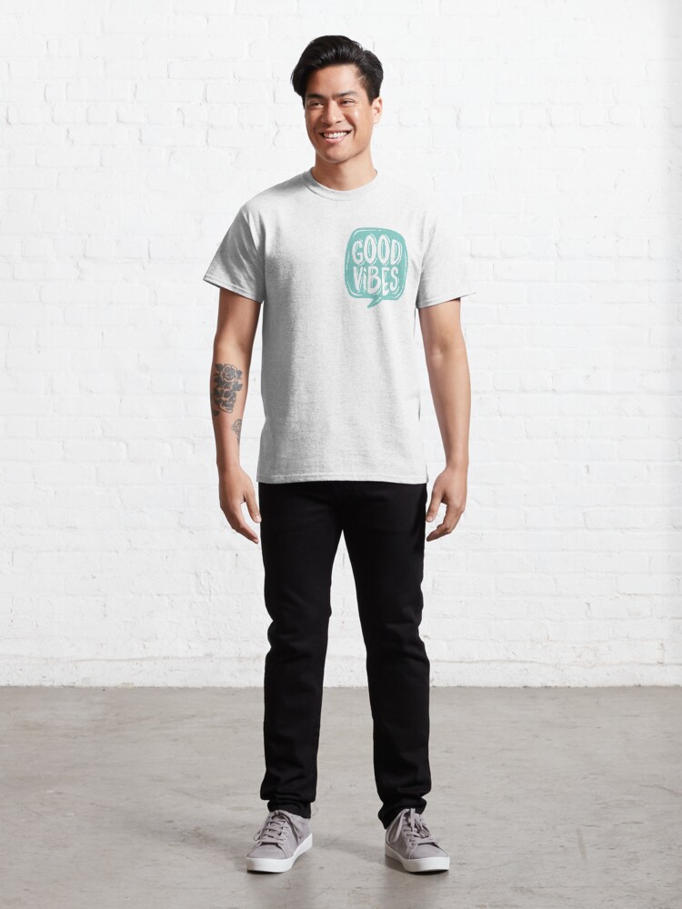 Alternate view of Good Vibes - Turquoise and white Classic T-Shirt