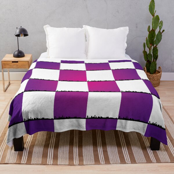 Item preview, Liverpool cityscape purple and white check pattern designed and sold by Paul Madden.