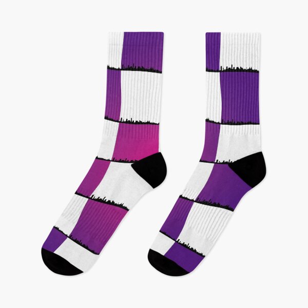 Item preview, Liverpool cityscape purple and white check pattern designed and sold by Paul Madden.