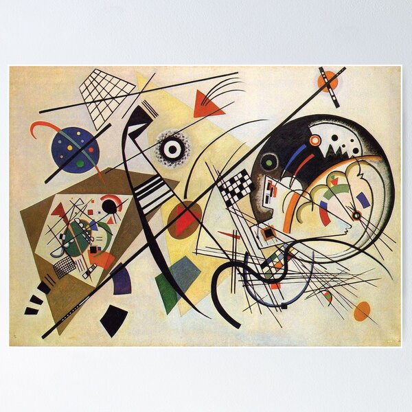 Vista previa del artículo con la obra «HD “Líneas transversales” (1923) de Wassily Kandinsky», diseñado y vendido por beoverpowered.
