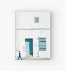 White and blue town Hardcover Journal
