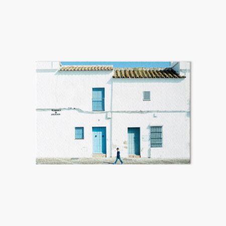 White and blue town Art Board Print