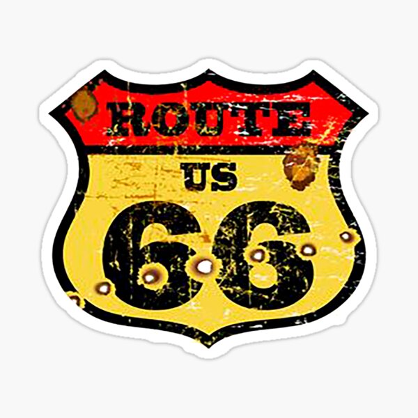 RT 66 Route 66 Oval Bumper Sticker or Helmet Sticker D3724 
