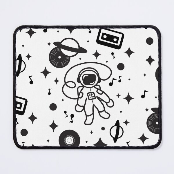 Item preview, Vibing Astronaut Black and White Monochrome Design designed and sold by vron615.