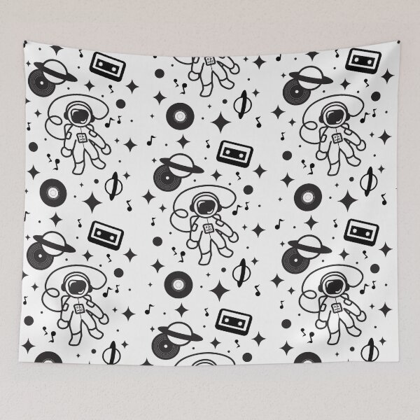 Item preview, Vibing Astronaut Black and White Monochrome Design designed and sold by vron615.