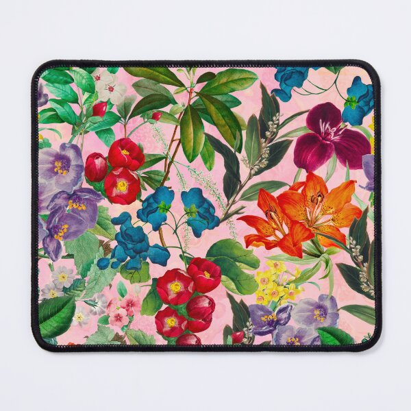 Item preview, Exotic flowers and leaves heaven, leaves and flowers tropical pattern, botanical illustration, pink floral illustration designed and sold by ZeinabTaha.