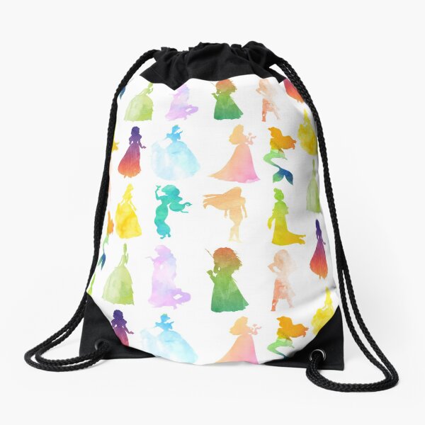 Princesses Aquarelle Silhouette Sac à cordon