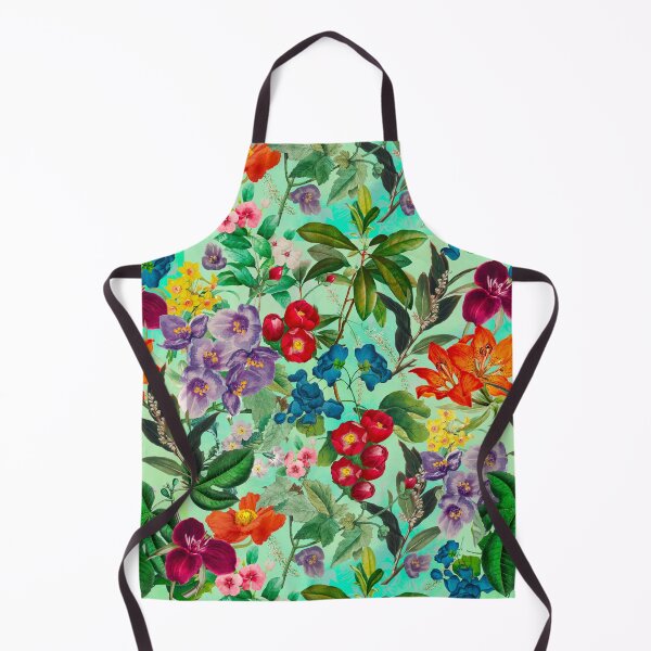 Item preview, Exotic flowers and leaves heaven, leaves and flowers tropical pattern, botanical illustration, green mint floral illustration designed and sold by ZeinabTaha.