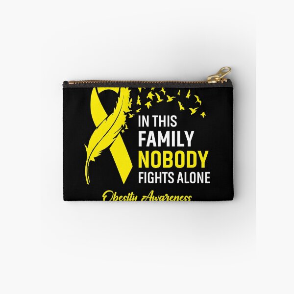 Item preview, In This Family Nobody Fights Alone Obesity Awareness Feather Ribbon designed and sold by frechettee.