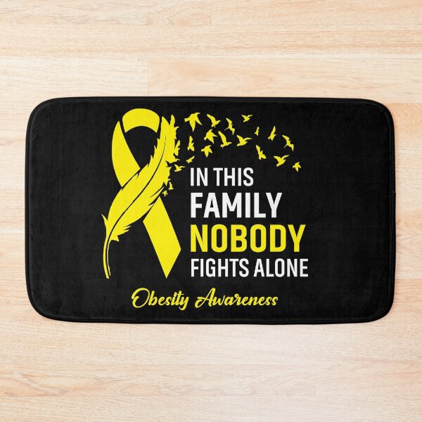 Item preview, In This Family Nobody Fights Alone Obesity Awareness Feather Ribbon designed and sold by frechettee.