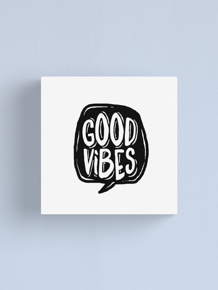 Alternate view of Good Vibes - Black and White Canvas Print