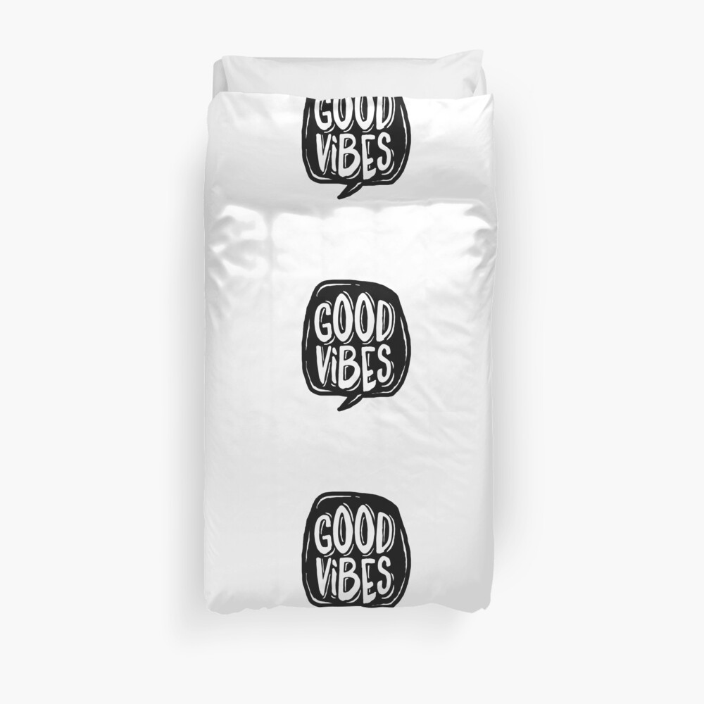 Good Vibes - Black and White Duvet Cover