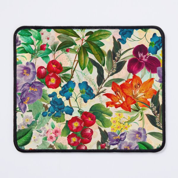 Item preview, Exotic flowers and leaves heaven, leaves and flowers tropical pattern, botanical illustration, beige floral illustration designed and sold by ZeinabTaha.