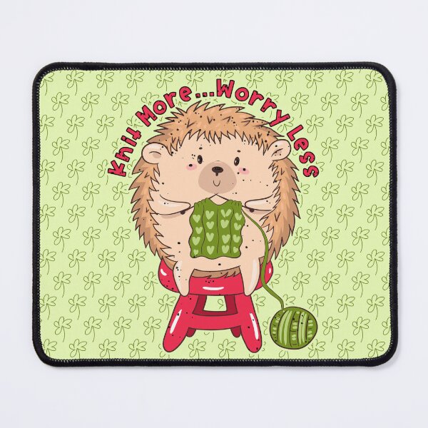 Item preview, Knit More Worry Less Hedgehog Cute Hobby Self-care designed and sold by creative321.