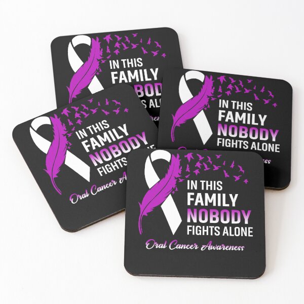 Item preview, In This Family Nobody Fights Alone Oral Cancer Awareness Feather Ribbon designed and sold by frechettee.
