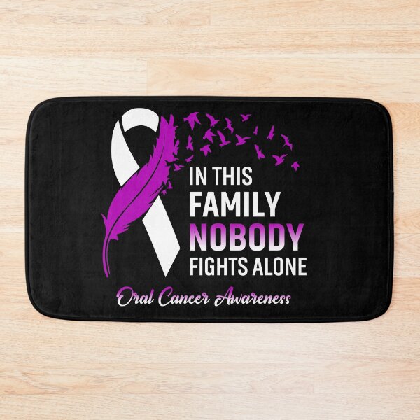 Item preview, In This Family Nobody Fights Alone Oral Cancer Awareness Feather Ribbon designed and sold by frechettee.